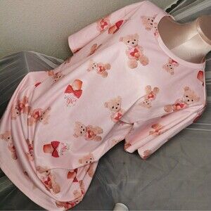 Women's Small Pink Bear Tee Shirt Princess Melody MA*RS Kawaii Gyaru Gal Style